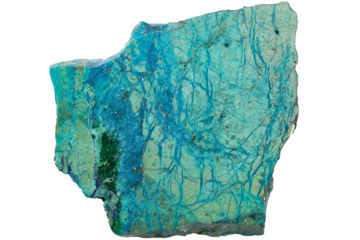 Polished Blue River Chrysocolla Slice - Arizona #167536